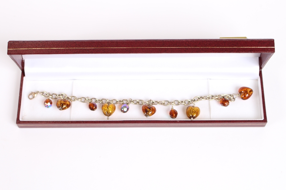 An amber and 925 silver bracelet - Image 2 of 2