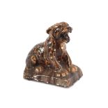 Stella R Crofts, pottery study 'The Cub', dated 1932, 24cm high x 22cm long