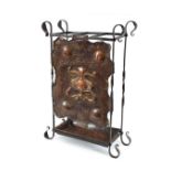 A wrought metal and copper Arts & Crafts design th