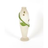 A Murano glass baluster vase, with green appllied leaf decoration, 40cm high