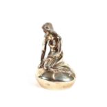 A Danish silver model of The Girl On The Rock, 6cm