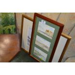 Three framed watercolours depicting Norfolk togeth