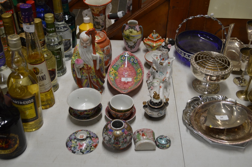 A quantity of various oriental ceramics and a Mali