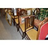 Six various Edwardian mahogany and inlaid chairs