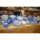 A quantity of various blue and white china to incl