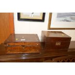 A Victorian rosewood box AF together with a Victor