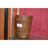 An antique painted bronze model of a well bucket