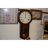 A Victorian mahogany cased drop dial wall clock