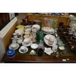 A quantity of various decorative glass and china t