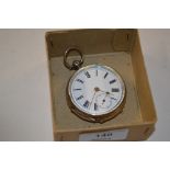 A silver cased open faced pocket watch