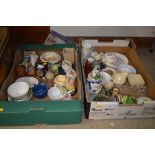 Two boxes of small china items etc.