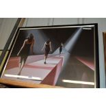 A large coloured print "The Catwalk" by Drew Darce