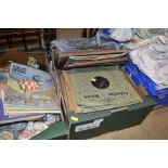 A box of gramophone records