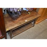 An oak two tier oblong coffee table