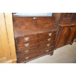 A 19th Century mahogany bureau fitted four long dr