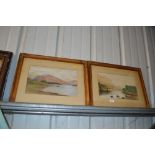 A pair of English school watercolour landscape stu