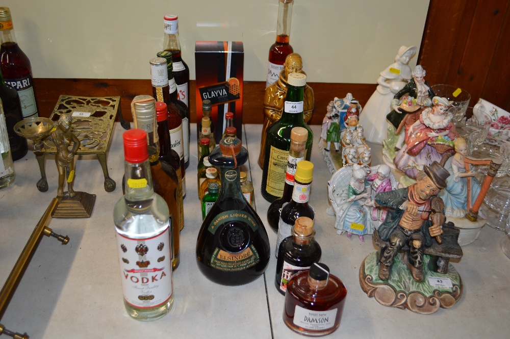 A collection of various spirits and liqueur wine e