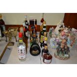 A collection of various spirits and liqueur wine e