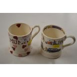 Two Emma Bridgewater china mugs
