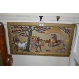 A framed Indian painting on silk