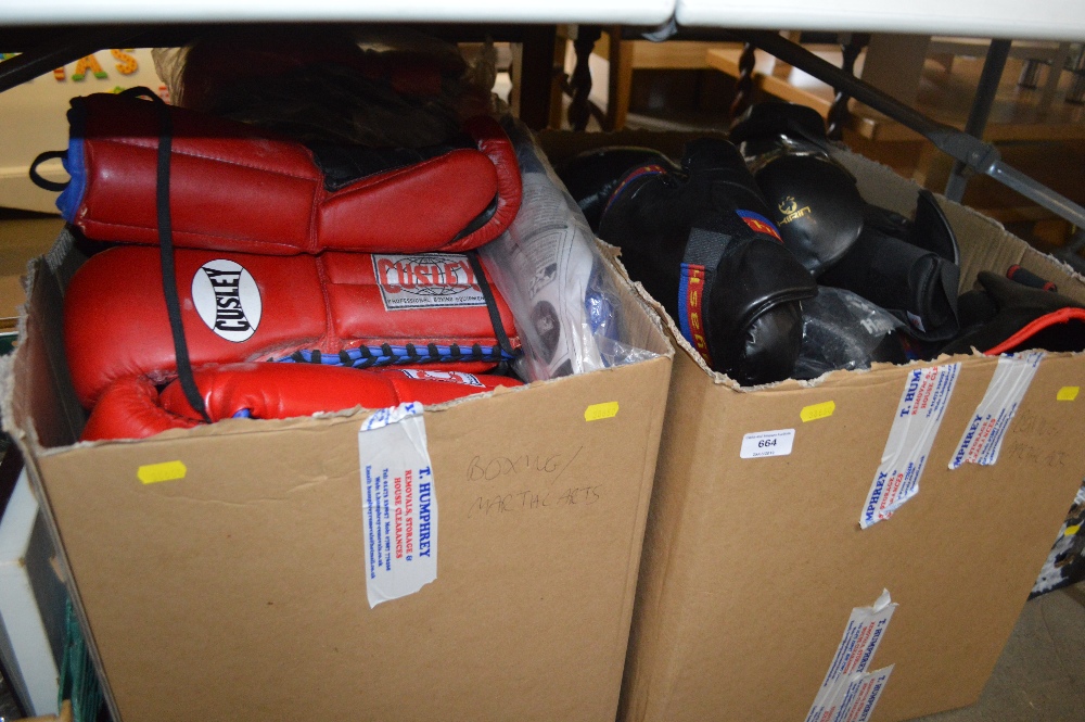 A quantity of boxing and martial art equipment