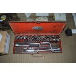 A socket set in fitted case