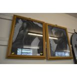 A pair of pine framed pastel studies