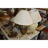 Three various table lamps