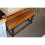 An oak oblong coffee table