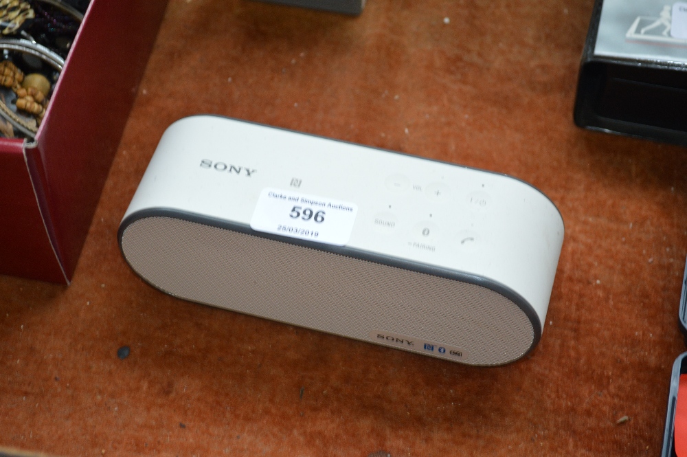 A Sony portable bluetooth speaker