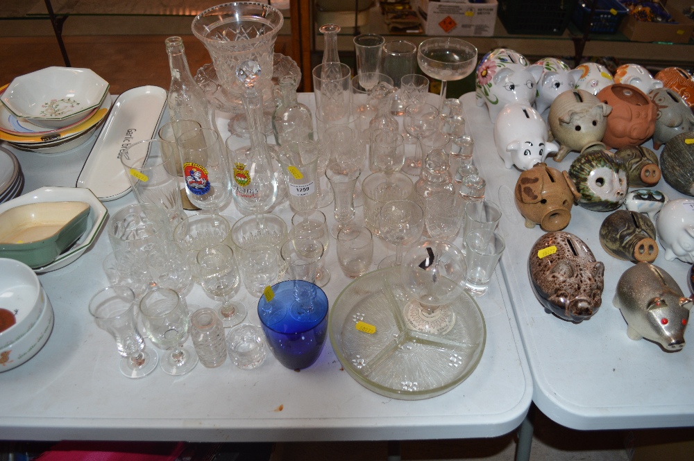 A quantity of various table glassware, cut glass v