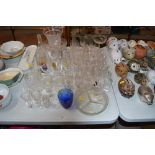 A quantity of various table glassware, cut glass v