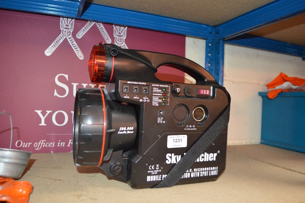 A Sky Watcher 12v re-chargeable spot light - sold as seen