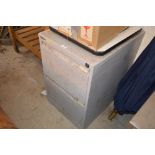 A two drawer filing cabinet