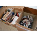 Three boxes of various kitchenalia, ornaments and