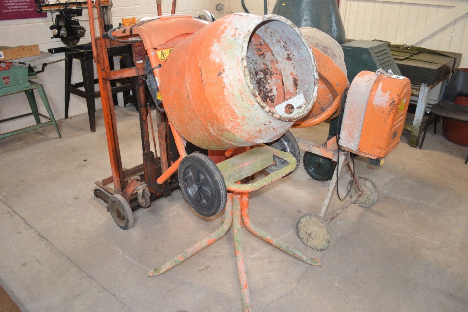 110V cement mixer with stand.
