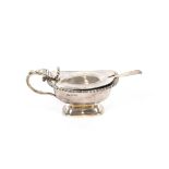 A silver mustard pot, retailed by Jayes, Oxford Street, Birmingham 1932; and a Victorian silver
