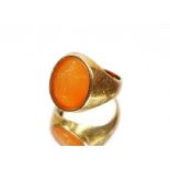 A 9 carat gold signet ring