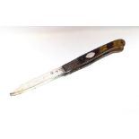 A Georgian silver and tortoise shell penknife