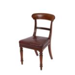 A set of six 19th Century mahogany bar back dining chairs, by Holland & Sons, with red leather