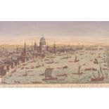 Eight decorative prints, after the antique depicting Thames River scenes including Greenwich