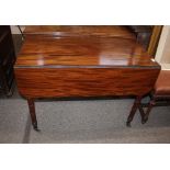 A 19th Century mahogany Pembroke table, fitted single end drawer and opposing dummy drawer, raised