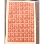 A stamp album, containing 1 penny reds, 2 penny blues, etc.