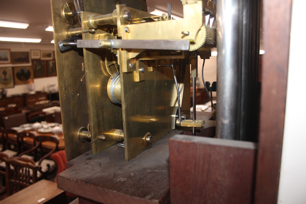 A fine quality Edwardian mahogany and satinwood inlaid chiming long case clock, the hood - Image 25 of 32