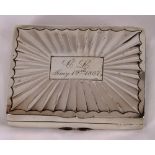 A 19th Century silver table snuff box, with gilded interior, the lid dated with monogram January