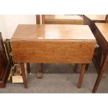 A 19th Century mahogany drop leaf supper table, of small proportions, the rectangular leaves