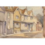 Elsie Haward, study of street scene, signed watercolour, 29cm x 39cm