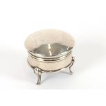 A small George V circular silver ring box, Birmingham 1917