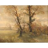 Alfred Saunders, 1908-1986, "Autumn Day", signed oil on board, 37cm x 47cm