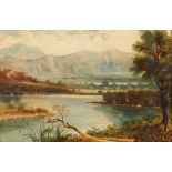 John White, late 19th Century view near Queenstown, South Island, New Zealand, signed oil on